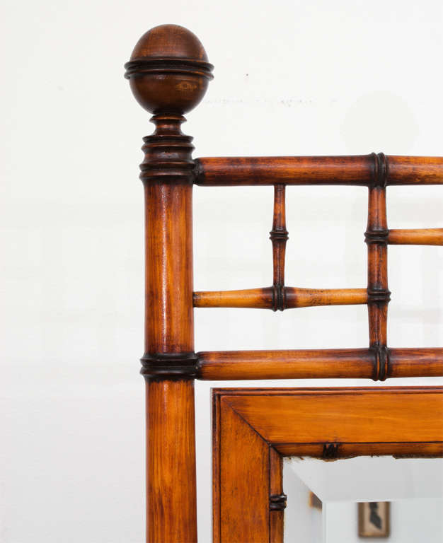 This finely hand-crafted oriental motif cheval has its original mirror, original hardware and restored original finish - mirror still swings.
