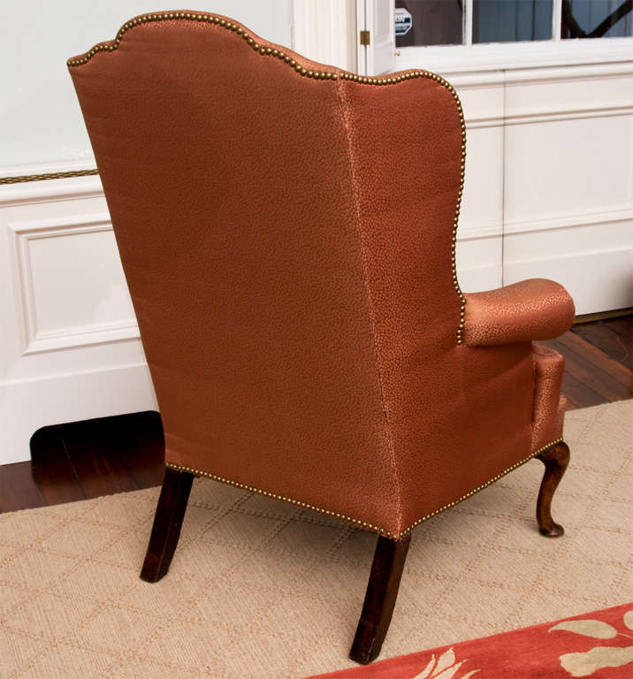 Outstanding Queen Anne Wing Chair In Excellent Condition In Alexandria, VA