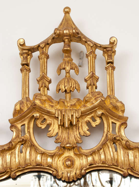 18th Century and Earlier Important Chinese Chippendale Mirror