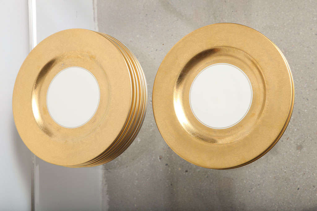 Gold Set of 12 Pickard China plates