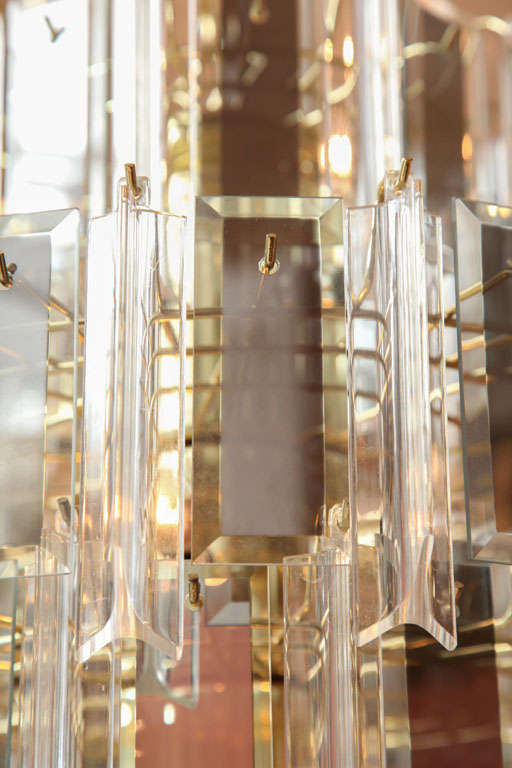 Grand Lucite Prism and Smoked Glass Chandelier 2