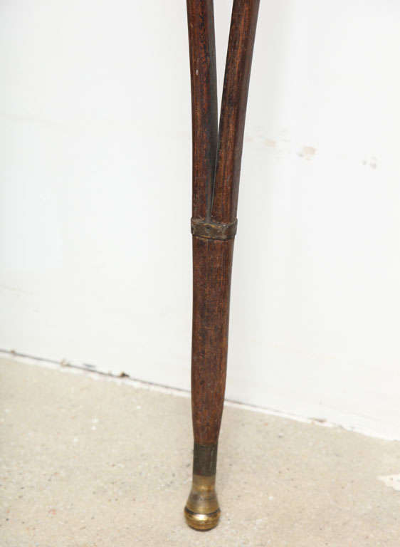 American Civil War Era Rosewood and Leather Crutches