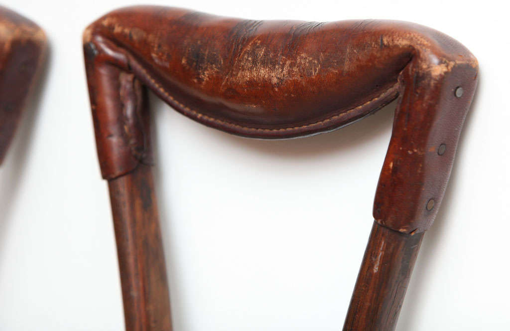 Civil War Era Rosewood and Leather Crutches 1