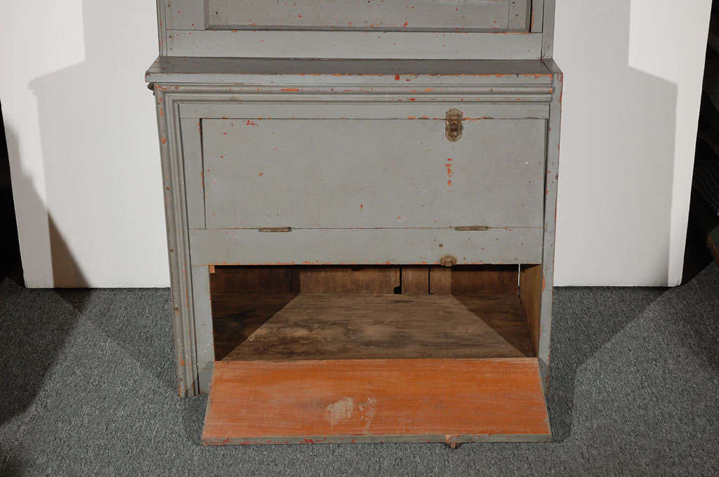 19THC RARE ORIGINAL GREY PAINTED STORE DISPLAY CABINET FROM PA. 4