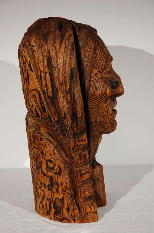 EARLY 20THC RARE and HAND CARVED INDIAN CHIEF HEAD at 1stDibs indian head carving, indian head