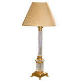 Single Cut Glass Bronze Dore Lamp