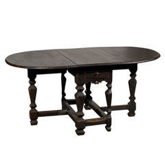 Antique 18th Century Swedish Period Baroque Gateleg Table