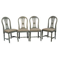 Set of Four Swedish Gustavian Style Side Chairs