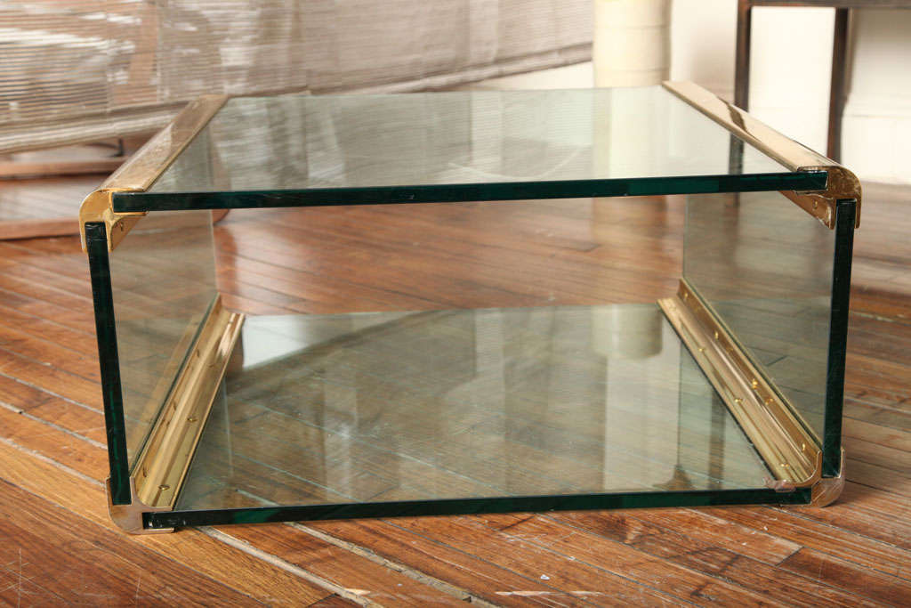 Mid-20th Century Bronze and Glass Coffee Table