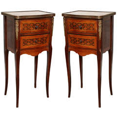 A Pair of Transitional Style Louis XV / Louis XVI side tables