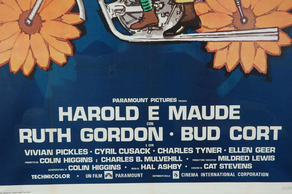 Late 20th Century Large Italian Poster for HAROLD AND MAUDE - Custom Framed
