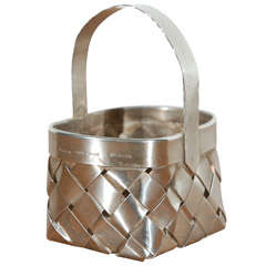 Hand Made Sterling Silver Basket by Cartier
