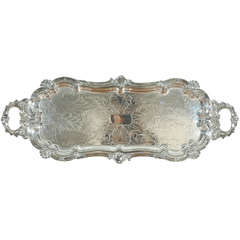 Large Ornate Silver Plated Serving Tray