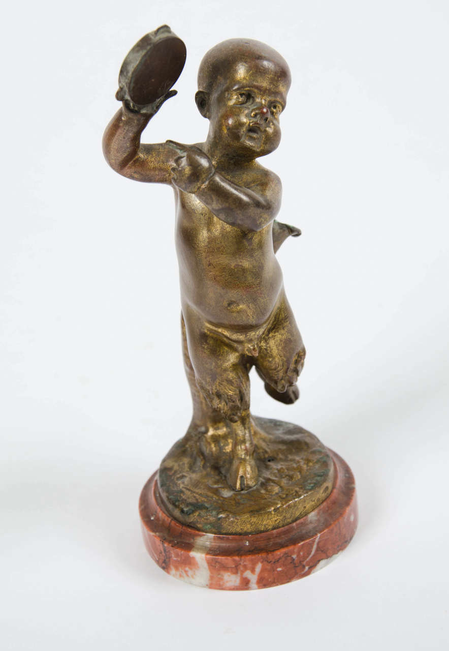 French Pair of Ormolu Baby Fauns