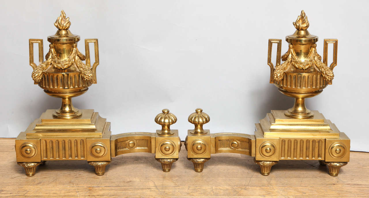 French A Pair of Louis XVI Style Andirons