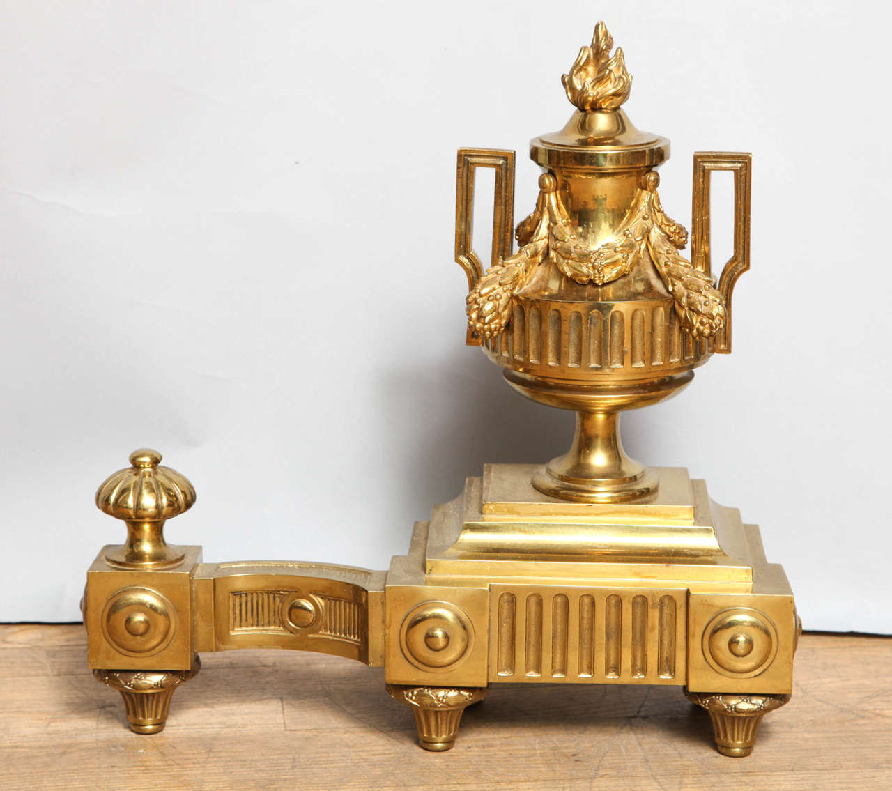 A Pair of Louis XVI Style Andirons In Excellent Condition In New York, NY
