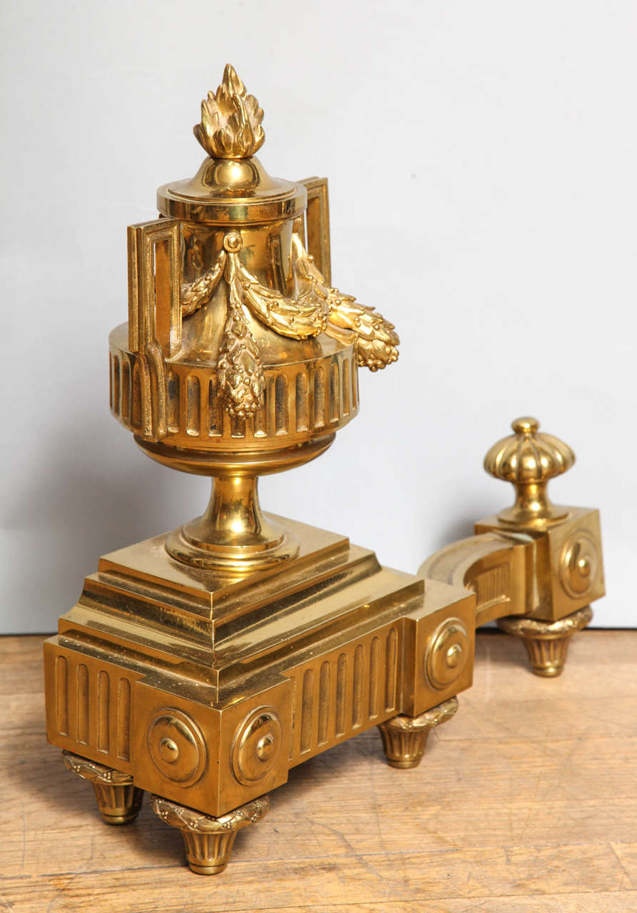 A Pair of Louis XVI Style Andirons 5