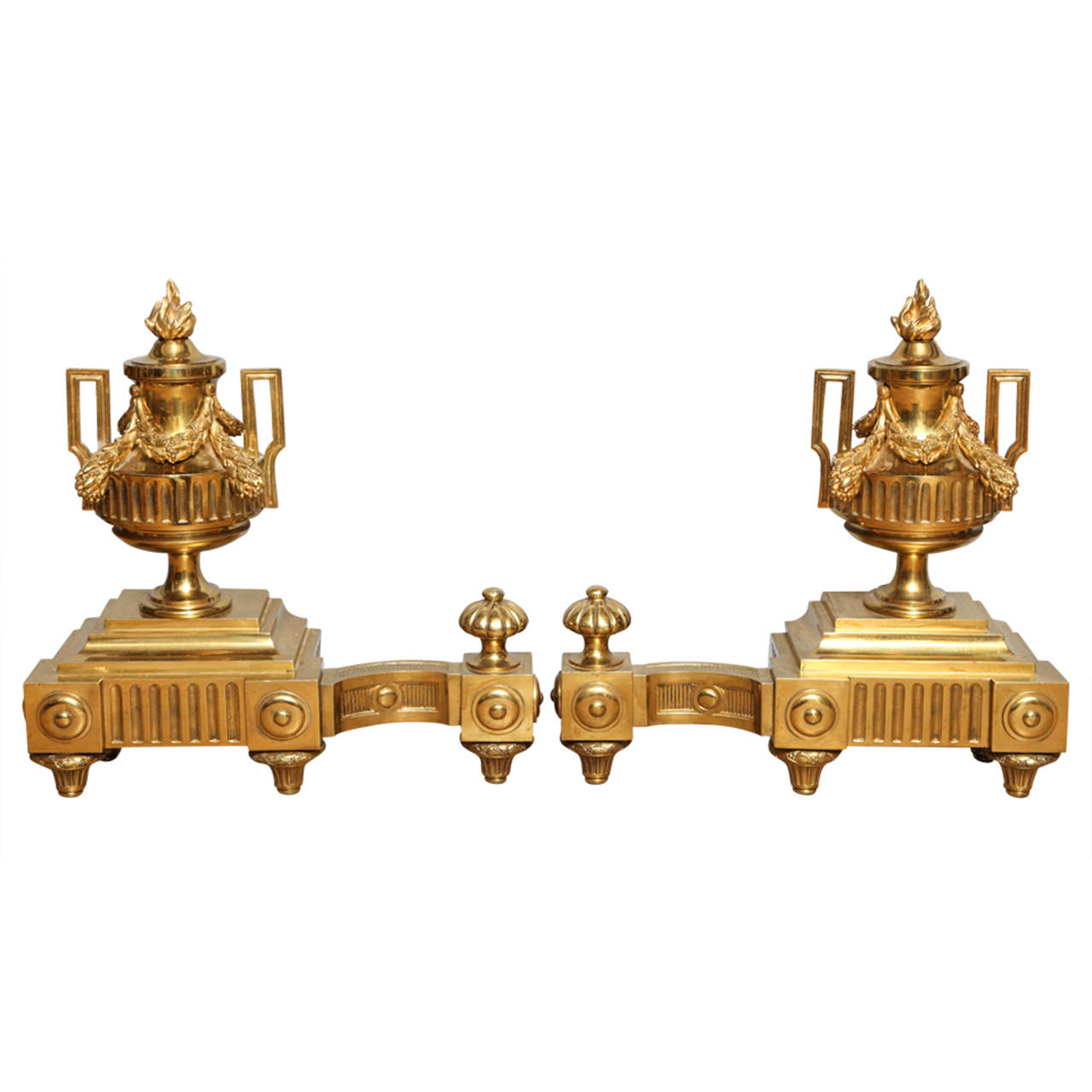 A Pair of Louis XVI Style Andirons