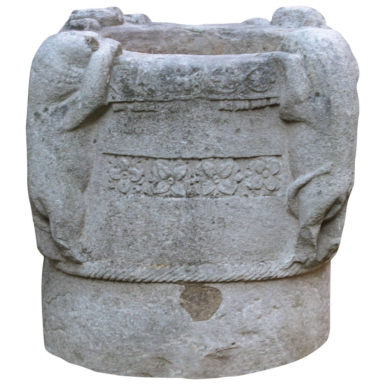 Rare Carved Stone Vessel For Sale