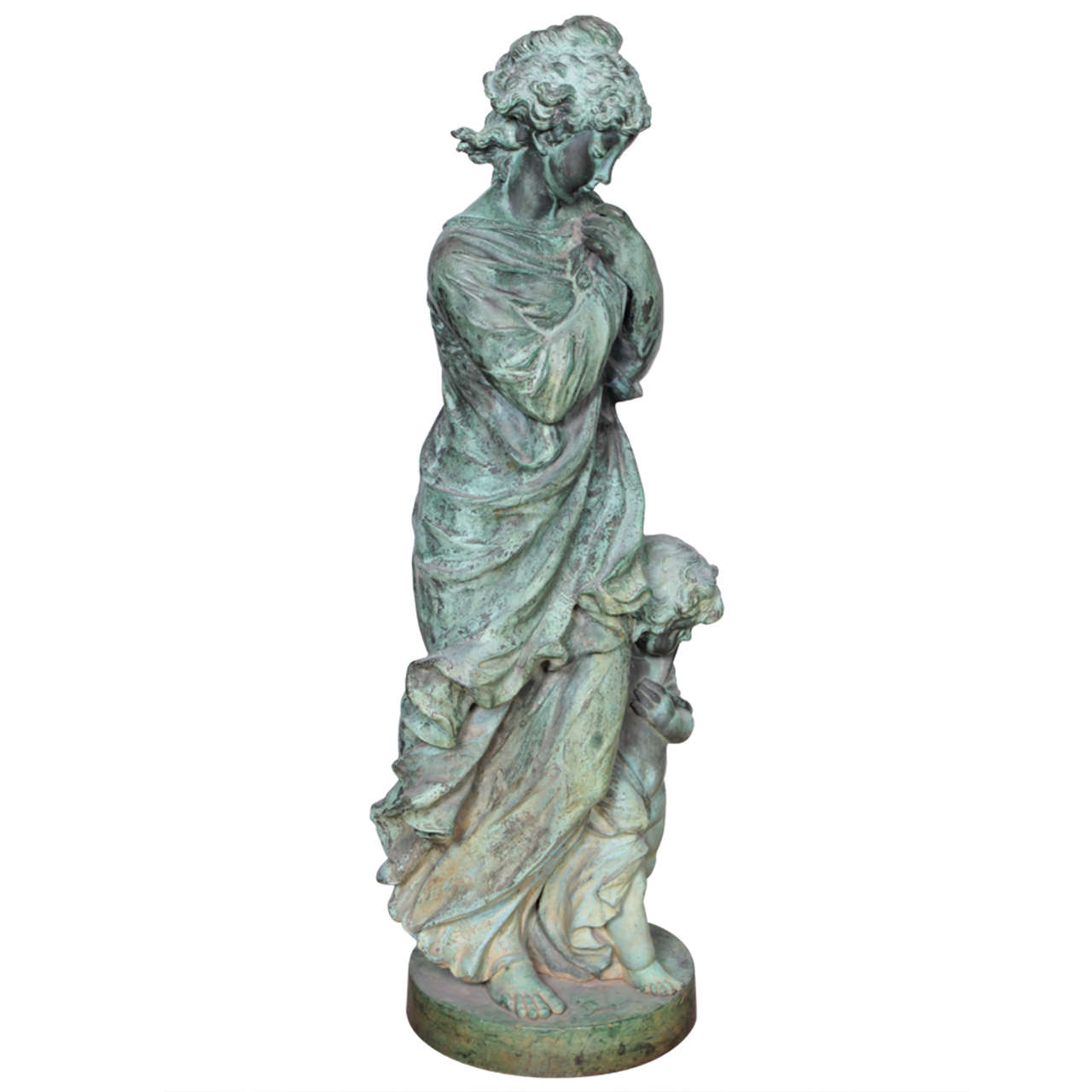 Bronze Figure of a Woman and Child Representing Winter For Sale
