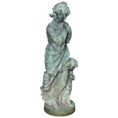 Bronze Figure of a Woman and Child Representing Winter