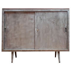 1970s Industrial Cabinet with Sliding Doors