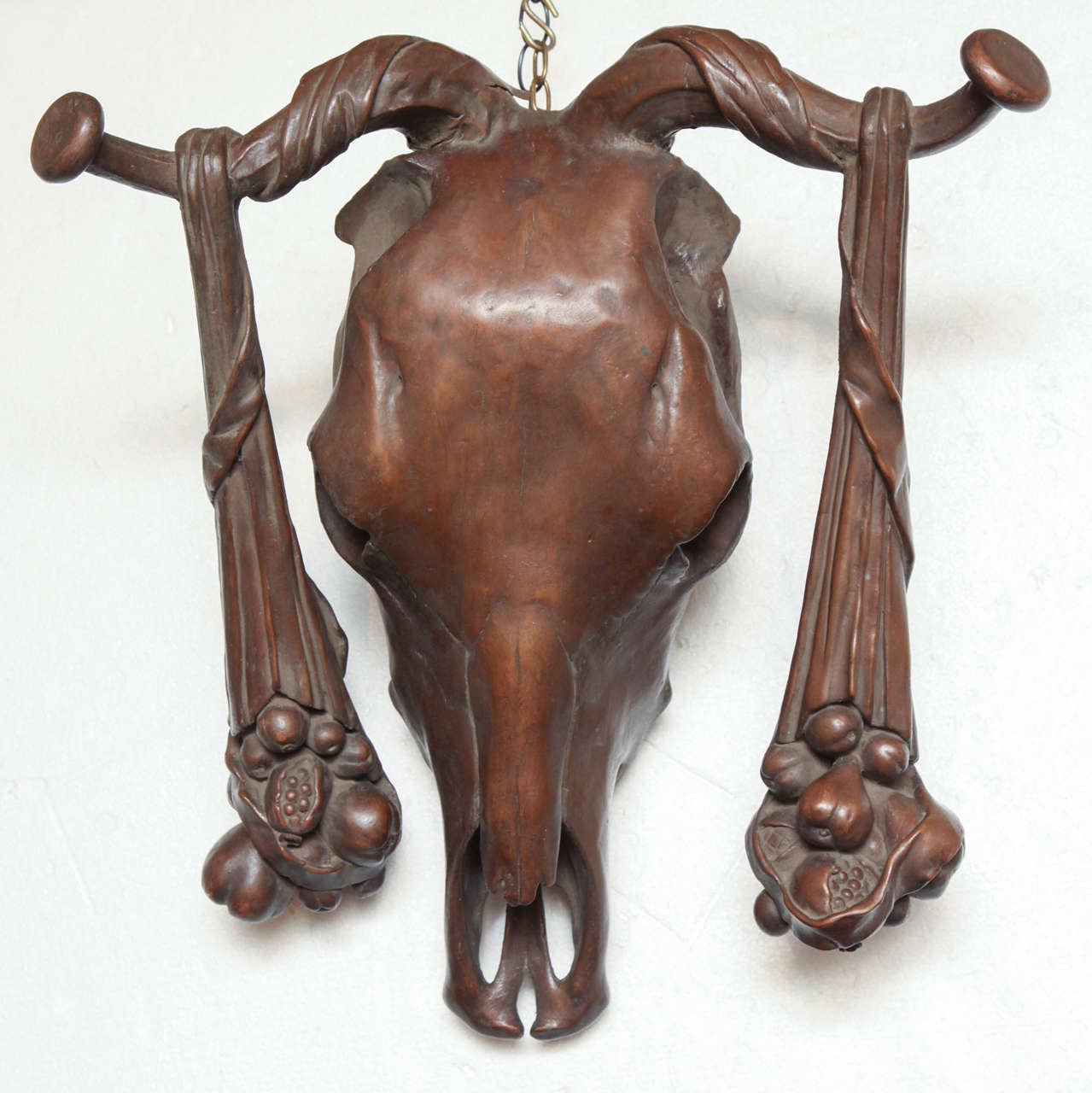 19th century bronzed metal bulls skull after the antique.