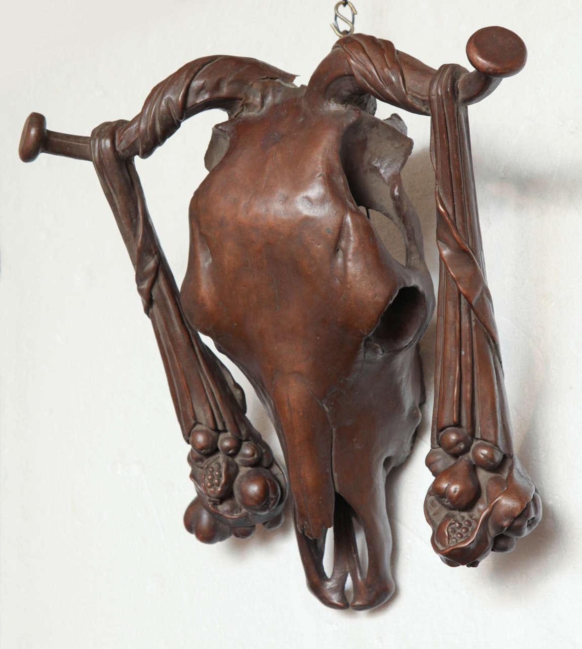 Italian Bronzed Metal Bulls Skull after the Antique For Sale