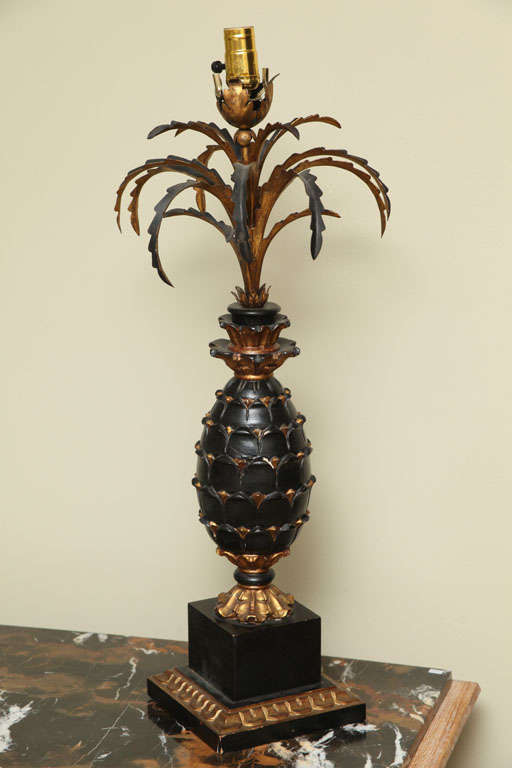 Italian Pineapple Wood Lamp