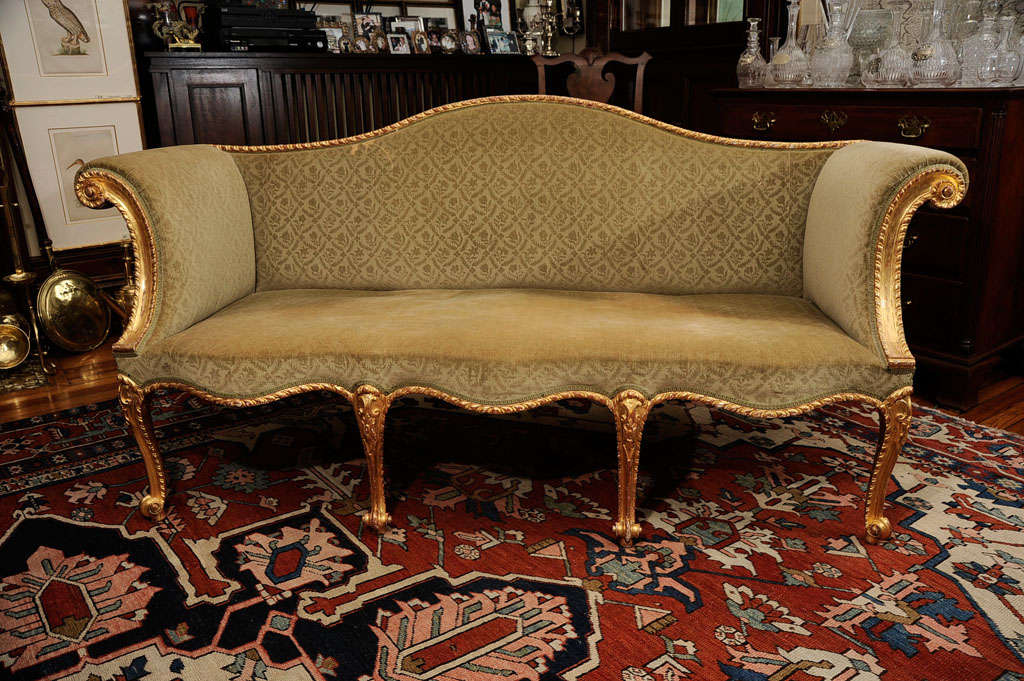English A George III Giltwood Sofa In The Manner Of John Cobb For Sale