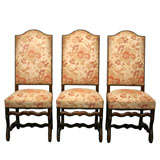 Set of Six Walnut Louis Philippe Side Chairs