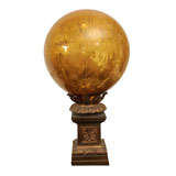 Hand Blown Gilt Glass Ball on Stand
