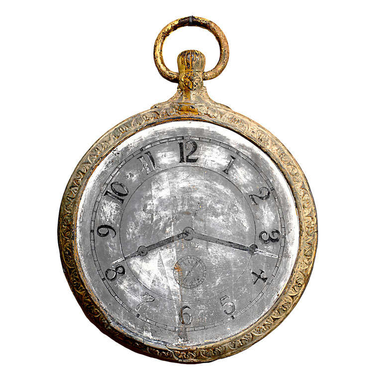 19th C. Double Sided Clock Face Trade Sign