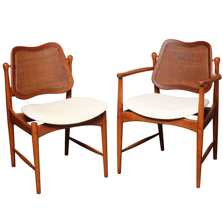 SIX Arne Vodder Teak & Cane Dining Chairs