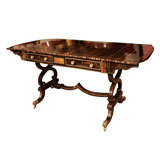 A Regency Calamander Wood and Brass Inlaid Sofa Table