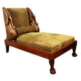 Antique A Mahogany and Parcel Gilt Recamier