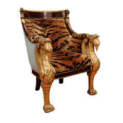 A Very Finely Carved Parcel Gilt Armchair