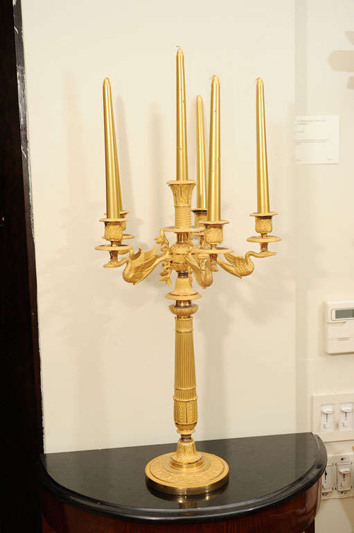 A Pair of Fire Gilded Six Light Candelabra 5