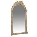 Large Polychrome Pine Trumeau Mirror
