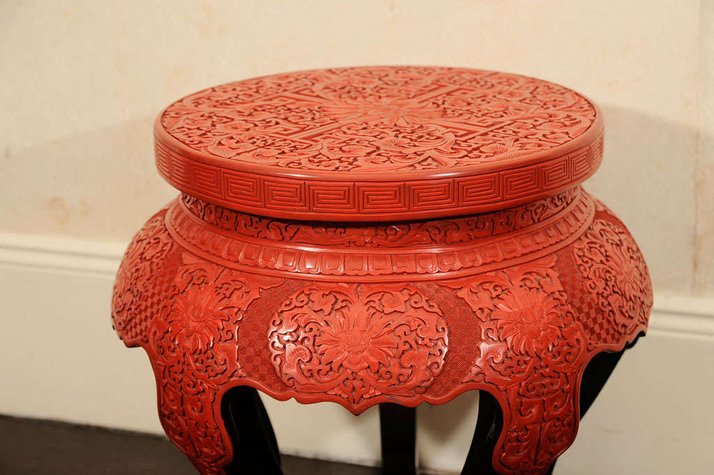 Qing Dynasty Cinnabar Stool 2