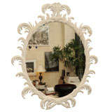 George III Style Oval Mirror with Palm Frond Motifs