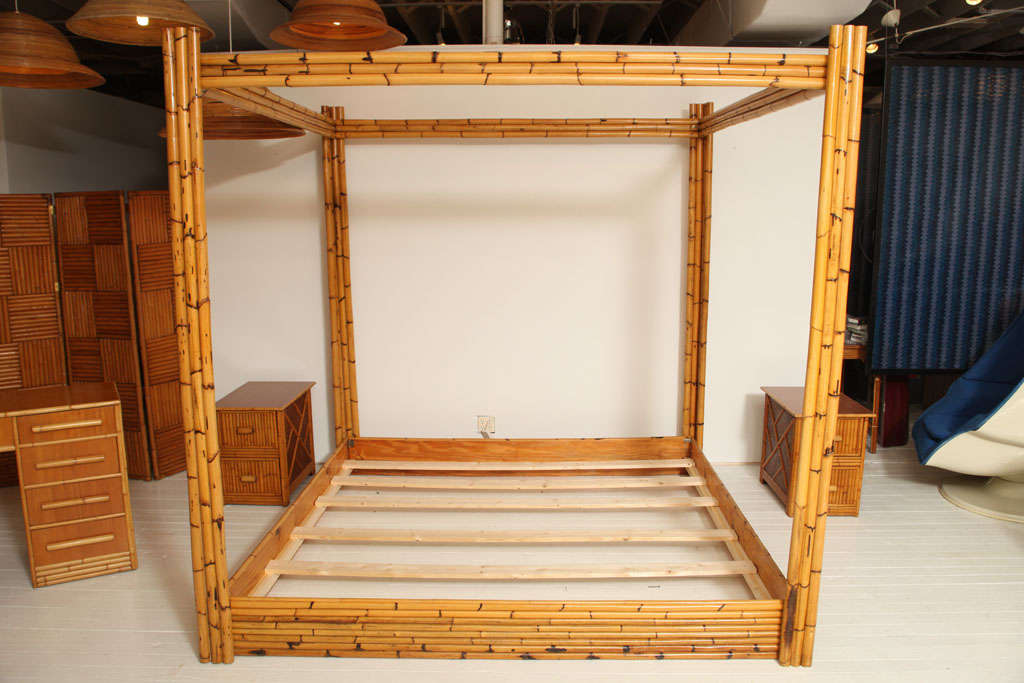 rattan 4 poster bed