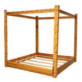 King Size Rattan Poster Bed