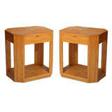 Pair of Split Rattan Nightstands