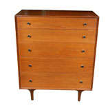 Walnut high 5 drawer dresser by Craig Nealee for Glenn of CA