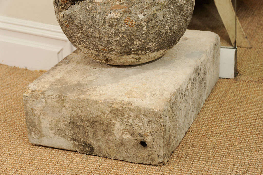 Pair of French Stone Ball Garden Ornaments