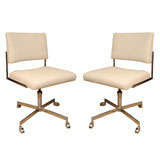 Pair of Nickel Plated Desk Chairs
