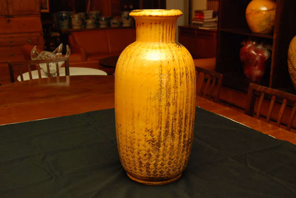 Danish Kähler Yellow Pottery Vase 