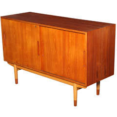 Small Teak And Beech Sideboard by Borge Mogensen