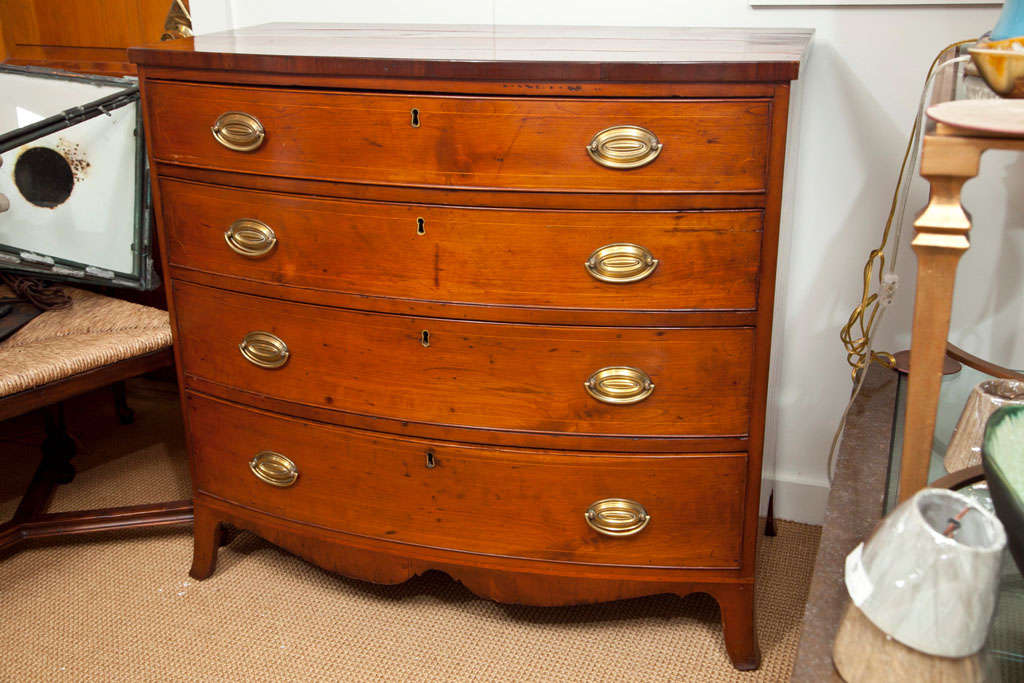 George III Mahogany Bow Front Chest of Drawers